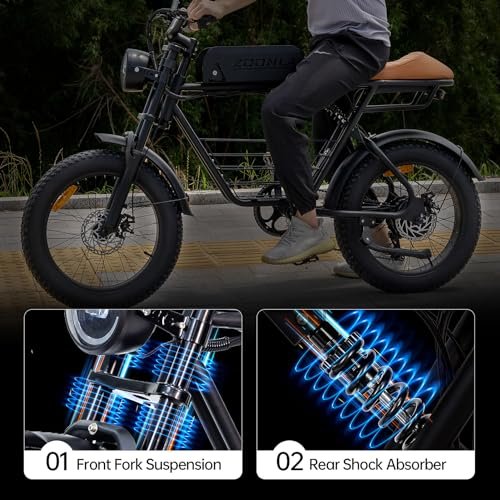 Electric Bike for Adult 1000W Motor 48V 15 Ah Removable Battery Max to 40 Miles Up to 27MPH, 7-Speeds 20“ Fat Tire Ebike Perfect for Commuter, Travel, Outdoor, Camping