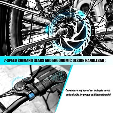 Electric City Bike for Adults | 26” Electric Commuter E-Bike |7-Speed | Peak 500W Brushless Motor with 36V 10.2Ah UL-Certified Removable Battery | Electric Bicycle White