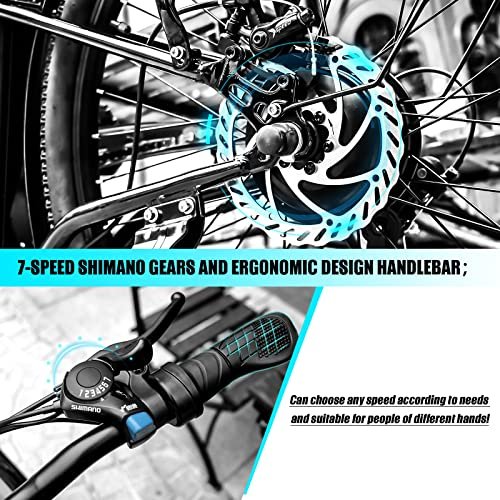 Electric City Bike for Adults | 26” Electric Commuter E-Bike |7-Speed | Peak 500W Brushless Motor with 36V 10.2Ah UL-Certified Removable Battery | Electric Bicycle White