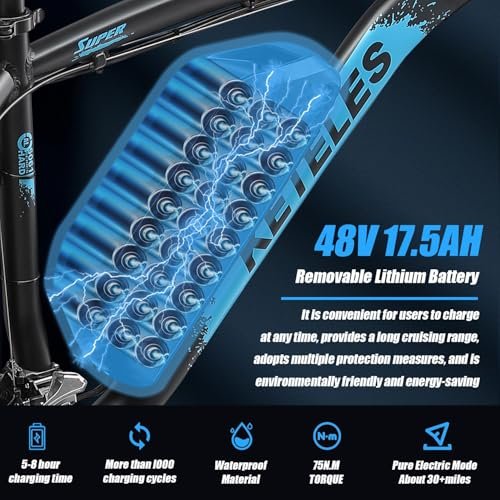 2000W/1000W Electric Bike for Adults ebike 28/35MPH Electric Bicycle AWD Dual/Single Motor Electric Mountain Bike 26″ Fat Tire Ebike 48V 23/17.5AH Removable Battery, Hydraulic Disc Brake Electric Bike - Image 5