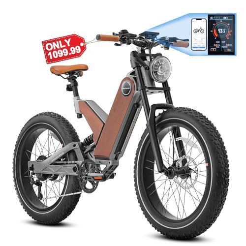 Eahora P5 Plus (Upgraded) Electric Bike Peak 1000W Electric Mountain Bike 48V 20Ah Large Capacity Battery 24 * 4.0 Fat Tire Electric Bike 32MPH Full Suspension Electric Bike Color Intelligent Display - Image 5