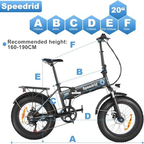 ANCHEER Folding Electric Bike for Adults, Electric Bicycle with 500W Brushless Motor(Peak 800W), 48V/499Wh Hidden Battery, Up to 55 Miles, 20″*4.0 Fat Tire Ebike, 7 Speed Gear - Image 4