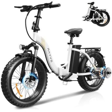 Electric Bike for Adults – 48V 20AH/13AH Battery, 1000W/550W Motor, 7-Speed Foldable Electric Ebike, 26″/20″ Fat Tire, Up to 61/49 Miles Range, Dual Suspension System, UL Certified