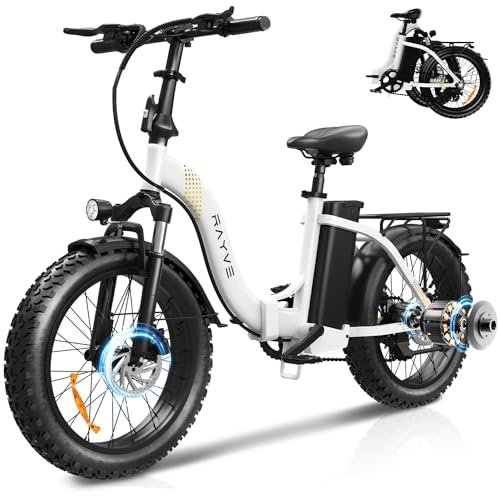Electric Bike for Adults – 48V 20AH/13AH Battery, 1000W/550W Motor, 7-Speed Foldable Electric Ebike, 26″/20″ Fat Tire, Up to 61/49 Miles Range, Dual Suspension System, UL Certified
