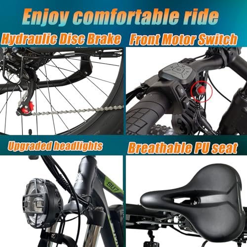 Electric Bike for Adults, Nexusrider Su7 2000W Dual Motor Electric Bicycle, 7 Speed 35MPH MTB, 48V 22.4AH 26 in Fat Tire Ebike with Full Suspension, 90 Miles Single & Dual Drive Switching - Image 5
