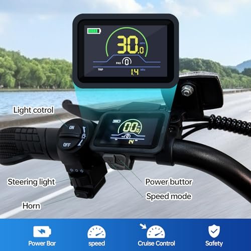 Electric Bike for Adult 1000W Motor 48V 15 Ah Removable Battery Max to 40 Miles Up to 27MPH, 7-Speeds 20“ Fat Tire Ebike Perfect for Commuter, Travel, Outdoor, Camping - Image 5