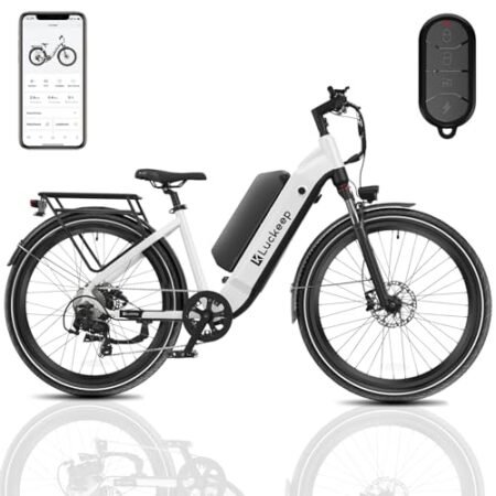 Electric Bike for Adults 1300W Peak Motor 48V 35AH Battery 32MPH 80Miles Range 27.5” Step-Thru Ebike with Torque Sensor, APP Control, Anti-Theft Alarm, Dual Hydraulic Brake Electric Bicycle