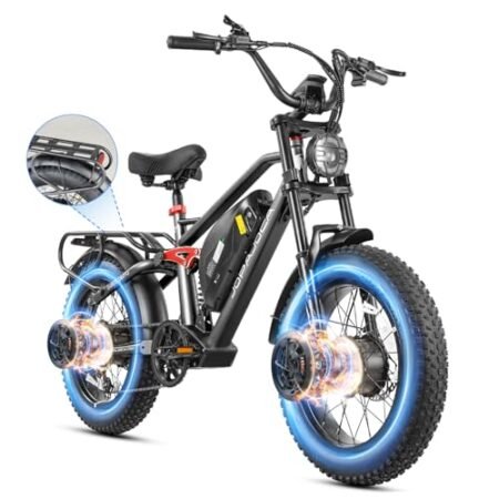 Eahora Terra Ⅱ Peak 2000W Dual Motor Electric Bike for Adults 48V 20A 30-33MPH 80-120Miles Long Range Adult EBike Dual Hydraulic Brakes Full Suspension Electric Bicycle