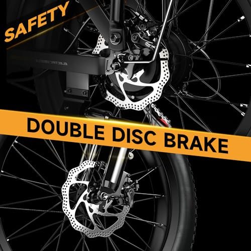 1000W Folding Electric Bike, 48V 20AH Large Removable Battery E Bike, 30+MPH, 80 Miles Max Range, 20″ Fat Tire Electric Bike for Adults, Adult Electric Bicycles for Commute Beach Snow