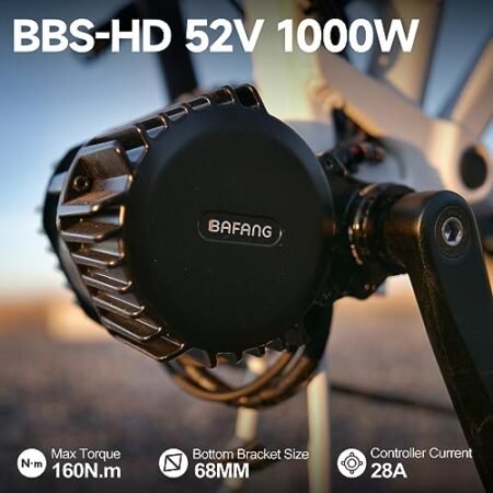 BAFANG 1000W Mid Drive Kit 52V BBSHD 68MM Ebike Conversion Motor Kit, Electric Bike M615 Optional 500C DM03 P860C C18-9 B02N T1 Display with 52V 20Ah Yingwu Battery