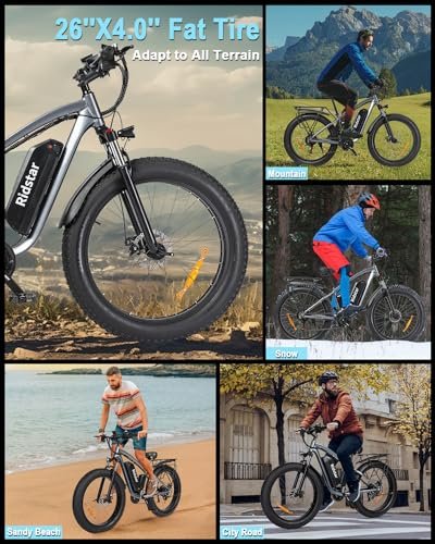 Electric Bike for Adults, 1500/2000W Dual Motor 31MPH, 48V 15.6/23AH Removable Battery, 25-50Miles, 26″ All Terrain for Mountains, Snow, Sand, Road,Fat Tire Ebike Full Suspension,Hydraulic Bicycle