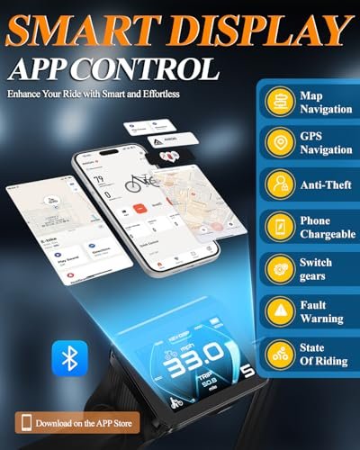 ANIIOKI eBike,Electric Bike,48/52V 60Ah Electric Commuting Bike,200Miles Long Range, Peak 1400W/1600W/2600W Power Ebike, Electric Bicycle for Adults - Image 5