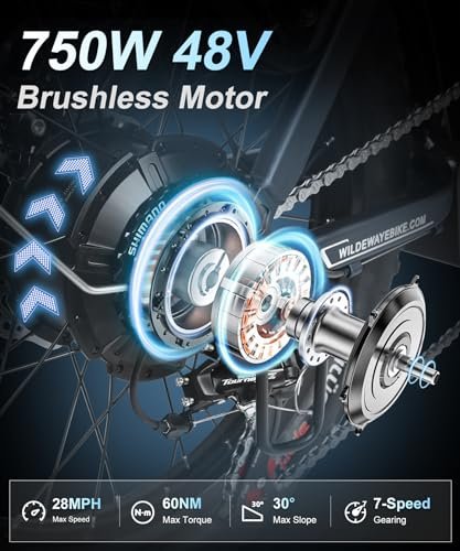 Electric Bike with 32Ah Battery 750W 28MPH Motor, 20 inch Fat Tire Folding Electric Bike, Urban City Commuter Ebikes for Adults Men Women, Electric Bicycle 7 Speed Gear - Image 3