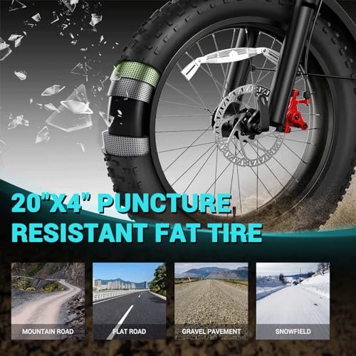 Folding Electric Bike,Foldable Electric Bike,Electric Bike Adults,20″x 4″ Fat Tire,500w Motor Peak 1000w,48V 10Ah Removable Battery,40Miles Range 25Mph,7-Speed Gear,Folding City Ebike for Men Women - Image 3