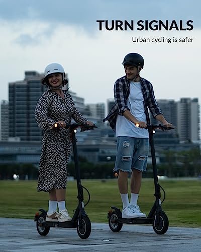 5TH WHEEL V30PRO Electric Scooter with Turn Signals – 19.9 Miles Range & 18 MPH, 350W Motor, 10″ Inner-Support Tires, Dual Braking System and Cruise Control, Foldable Electric Scooter for Adults