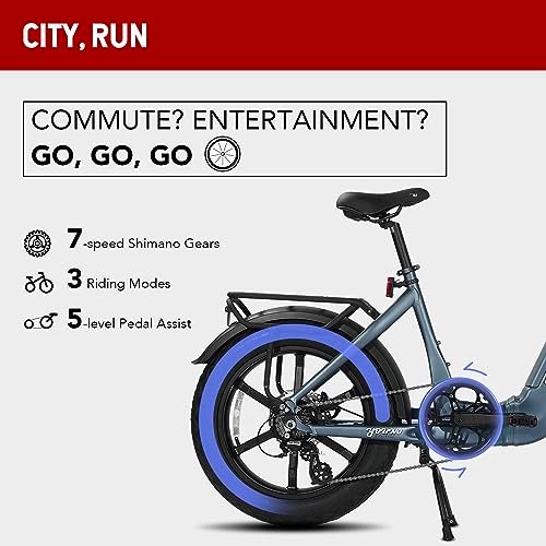E-Flow, 750W Folding Electric Bike Adults, Up to 90Miles Motor Ebike, 48V 20Ah BAFANG Battery, 20’’x4.0 Fat Tire 28MPH Step-Thru Bicycle for City Commuter, Snow, Beach, Mountain etc - Image 3