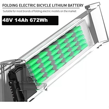Ebike Replacement Battery Pack 48V 14Ah 672Wh DCH006 Folding Electric Bike Lithium Batteries w/Charger Compatible with Engwe EP-2 Pro Samebike LO26 20LVXD30 LAFLY X3 X5 Foldable ebike