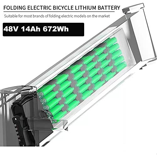 Ebike Replacement Battery Pack 48V 14Ah 672Wh DCH006 Folding Electric Bike Lithium Batteries w/Charger Compatible with Engwe EP-2 Pro Samebike LO26 20LVXD30 LAFLY X3 X5 Foldable ebike