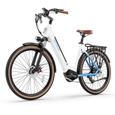 Electric Bike for Adults 1000W Peak 150N.M Mid-Drive with Torque Sensor, 27.5″ Dual Suspension Ebikes for Adults, 672Wh Removable Battery up to 50 Miles, 7-Speed Step-Thru City Ebike