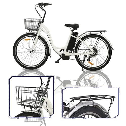 ECOTRIC Citycruiser Electric Bike 26″ E Bike 350W Motor Bicycles Removable 36V 10AH Lithium Battery Commute Step-Through Ebike Moped for Adults with Basket Shimano 7 Speed Gears - Image 3