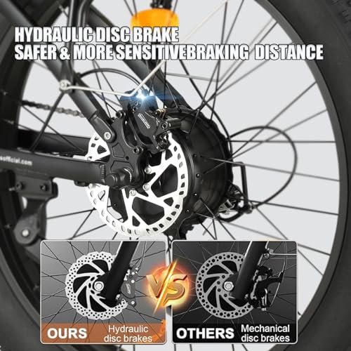 Electric Bike for Adult, Dual Motor 2000W 35MPH AWD Ebike, 48V 22.4AH Removable Lithium Battery, 26″ Fat Tire MTB, 21-Speed with Ignition Lock Hydraulic Disc Brake Front Suspension - Image 3