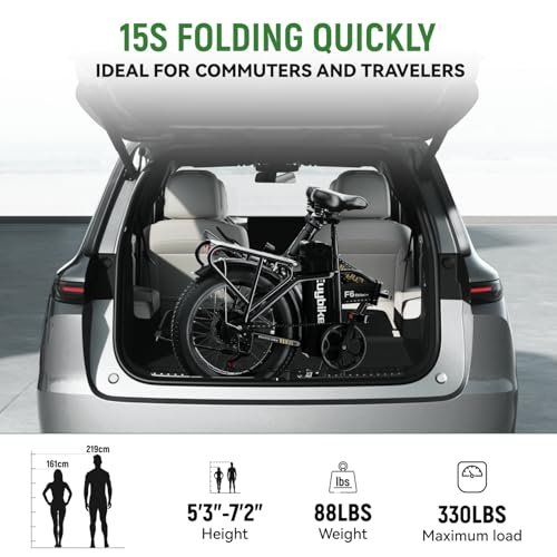 Foldable Electric Bike for Adults, 30+MPH, 48V 20Ah Removable Lithium Battery up to 80Miles, 20″ Fat Tire 1000W Peak Dirt Ebike Adult Electric Bicycle for City Commute Beach Mountain E Bike - Image 6