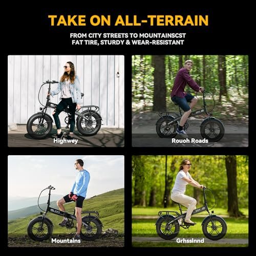 EUYBIKE1000W Folding Electric Bike for Adults,30mph Max Speed, 15AH Removable Battery Ebike, 20″ 3 Fat Tire Electric Mountain E Bike with 7-Speed,Adult Electric Bicycles for Commute Beach Snow - Image 7