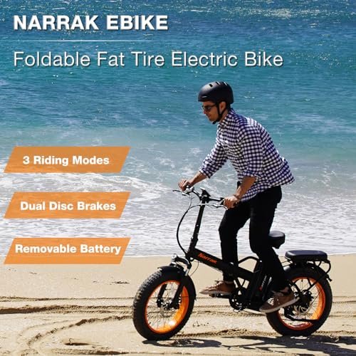 Fat Tire Folding Electric Bike, 48V & 624Wh Lithium Removable Battery, Peak 1100W Brushless Motor, Max Speed 28Mph, M5 Large LCD Display, Suspension, Step-Over/Thru Frame - Image 3