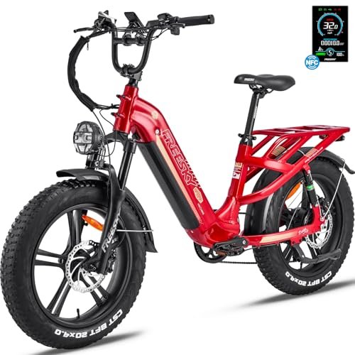 FREESKY Electric Bike for Adults Peak 1200W Motor 48V 20AH Battery with Samsung Cell Step Thru City Ebike up to 32MPH& 90Miles Hydralic Brakes Fat Tires Full Suspension Ebike Upgrade NFC System - Image 4