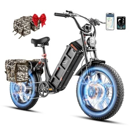 2000W Dual Motor Ebike, eAhora JulietⅢ (2024 New) 52V 60Ah Long Range Electric Bike Up to 33Mph Fat Tire Electric Bike Full Suspension Electric Bike for Adults