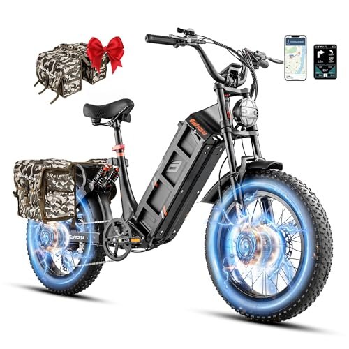 2000W Dual Motor Ebike, eAhora JulietⅢ (2024 New) 52V 60Ah Long Range Electric Bike Up to 33Mph Fat Tire Electric Bike Full Suspension Electric Bike for Adults