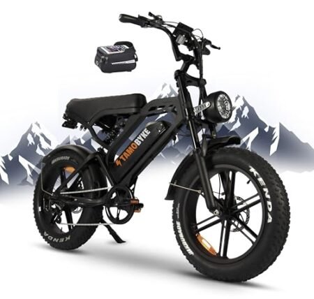 Electric Bike for Adults V20 V20PRO V20T, 1000/1500W 28/32MPH 48V 15/18AH E-Bike,20″ x4.0 Fat Tire Electric Dirt Bike, Hydraulic/Disc Brake Full Suspension Electric Motorcycle