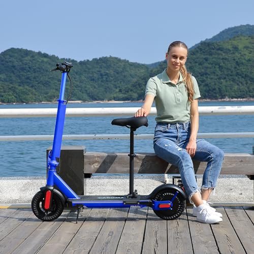 Caroma Electric Scooter, 20-25 Miles Range & 20 MPH Speed, 500W Cruise Control Electric Scooter Adults, 9/10″ Solid Tires, Fast Folding E Scooter Bike for Commute, Shock Absorption & Braking System - Image 4