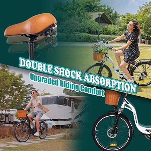 Electric Bike for Adult – 26″ City Cruiser Electric Bicycle 350W Motor-12.5 Ah Removable Battery-Up to 40 Miles,Shimano 6-Speed and Dual Shock Absorber,City Electric Commuter Bike for Adults - Image 5