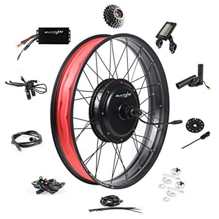 EBIKELING Waterproof Ebike Conversion Kit for Electric Bike 26″ Fat Front or Rear Wheel Electric Bicycle Hub Motor Kit 1500W 1200W 750W 500W Electric Bike Conversion Kit