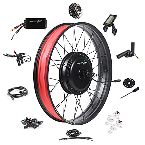 EBIKELING Waterproof Ebike Conversion Kit for Electric Bike 26″ Fat Front or Rear Wheel Electric Bicycle Hub Motor Kit 1500W 1200W 750W 500W Electric Bike Conversion Kit