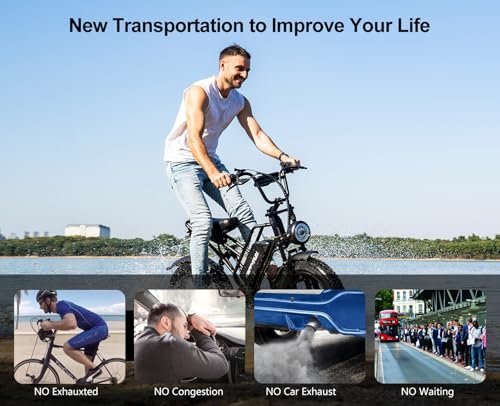 1500W Moped Style Electric Bike | Adult eBikes – 48V 18Ah Removable Battery | 60+ Mile Range | 32MPH Top Speed – All Terrain Fat Tire Electric Bike for Mountains, Snow, Sand, Road - Image 5