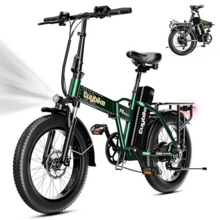 Foldable Electric Bike for Adults, 30+MPH, 48V 20Ah Removable Lithium Battery up to 80Miles, 20″ Fat Tire 1000W Peak Dirt Ebike Adult Electric Bicycle for City Commute Beach Mountain E Bike