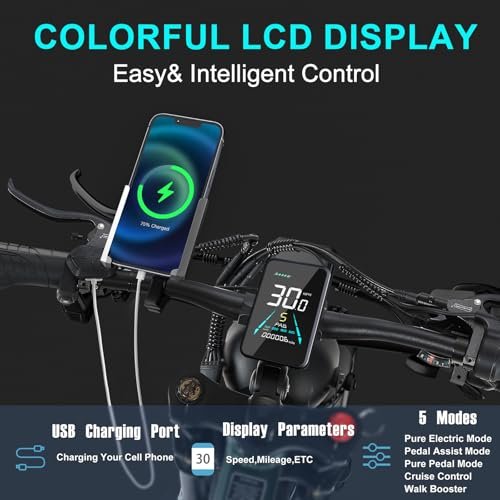 Electric Bike 30MPH Fold Ebike – 48V 20AH 1000W Electric Bicycle Mountain E Bike Motor,70 Miles Long Range 26 * 4 inch Fat Tire e Bike with Dual Suspension - Image 4