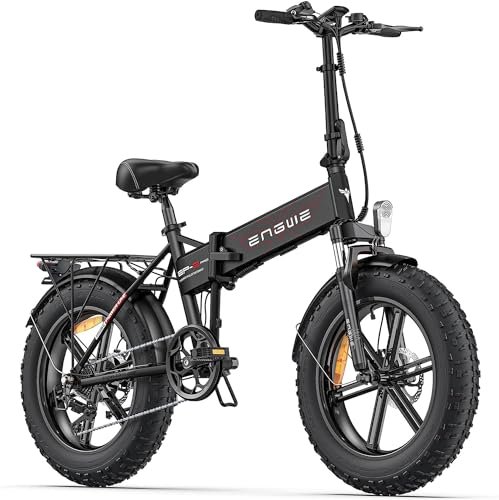 ENGWE EP-2 PRO 1000W Folding Electric Bicycle for Adults, 20″ 4.0 Fat Tire Dirt Bike with 48V 13AH Battery Up to 28MPH 75Miles, 7-Speed All Terrain Ebike for Mountain Beach Snow