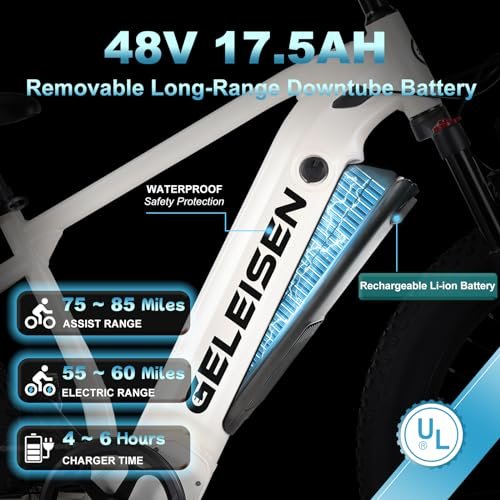 Electric Bike for Adults, 26″ x 4.0 Fat Tire Electric Bicycles with 48V & 17.5AH Removable Battery, 1450W Peak Powerful Motor Ebike, 32MPH Max Speed Electric Mountain Bike with 7-Speed