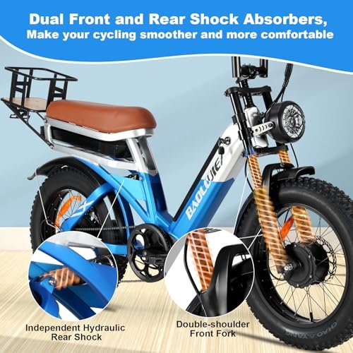 2000W Dual Motor Ebike,48V 30Ah Removable Dual Battery E Bike for Adult,35MPH Electric Bike 20″*4 Fat Tire 7-Speed Hydraulic Disc Brake 120 Mile Range Electric Bicycle Dual Lockbale Suspension - Image 3