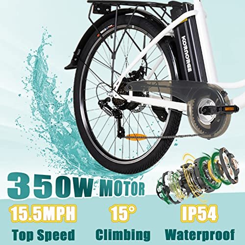 Electric Bike for Adult – 26″ City Cruiser Electric Bicycle 350W Motor-12.5 Ah Removable Battery-Up to 40 Miles,Shimano 6-Speed and Dual Shock Absorber,City Electric Commuter Bike for Adults - Image 4