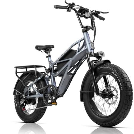 Fucare Scorpio 750w (1200w Peak) Electric Bike for Adults 33MPH 80 Miles 48V 20Ah LG Battery EBike, Full Suspension 20″×4.0″ All-Terrain Fat Tire Electric Bicycles, Dual Hydraulic Brake