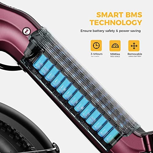 Heybike Ranger S Electric Bike for Adults, Foldable 1400W Peak Motor Ebike, 20″ x 4.0 Fat Tire Step-Thru Electric Bicycle, 48V 14.4AH Removable Battery Commuter E Bike, 7-Speed Hydraulic Fork - Image 3