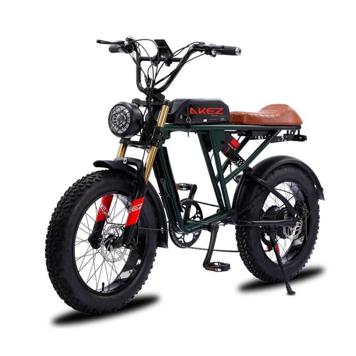 750W Electric Dirt Bike for Adults, 20 * 4.0″ Fat Tire & 624WH Removable Battery Moped Style Electric Bike, Up to 28MPH, 7 Speed Gear All-Terrain Ebike for Off-Road, Mountain, Snow (Green)