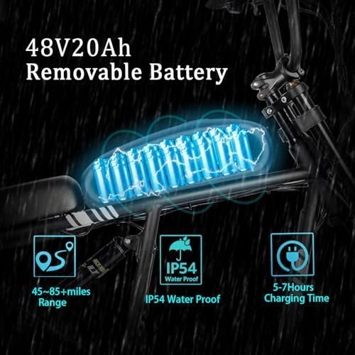 Electric Bike for Adults – 2000W Dual Motor with 48V 20Ah Ebike, Up to 28MPH, Max 80Miles, 4.0 Fat Tire Electric Bicycles with Hydraulic Shock Absorber - Image 3