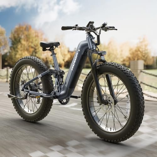 Electric Bike for Adults 960W, 48V 20AH Battery Electric Bicycles, 26″ x 4″ Fat Tire Full Suspension Step-Thru Ebike, 28MPH Electric Mountain Bike, 7 Speed, 80Miles Range-Boxer ST - Image 5