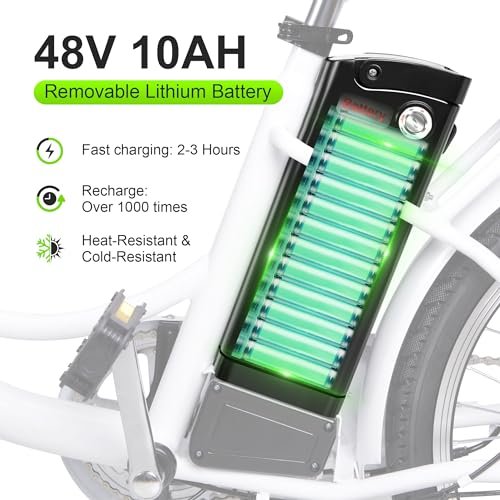 Electric Bike for Adults with 1000W Motor Peak,48V Removable Lithium Battery and up to 70Miles 30MPH,UL Certified 26″ Electric Commuter Bike with 7-Speed and Front Suspension