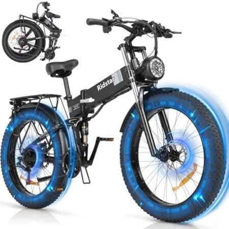 Folding Electric Bike for Adults – 1000/2000W, 30/37MPH Ebike with 48V 15/20AH – 20″/26″ 50/75 Miles – 7-Speed Gears – Beach Mountain Snow Electric Bicycle UL Certified